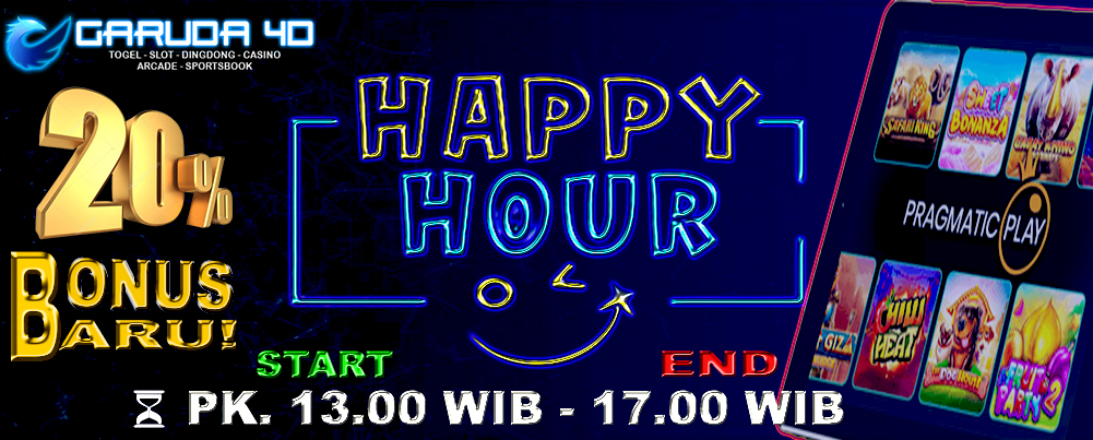 Happy Hour Garuda4d Mulai Pukul 13.00 WIB sampai dengan 17.00 WIB